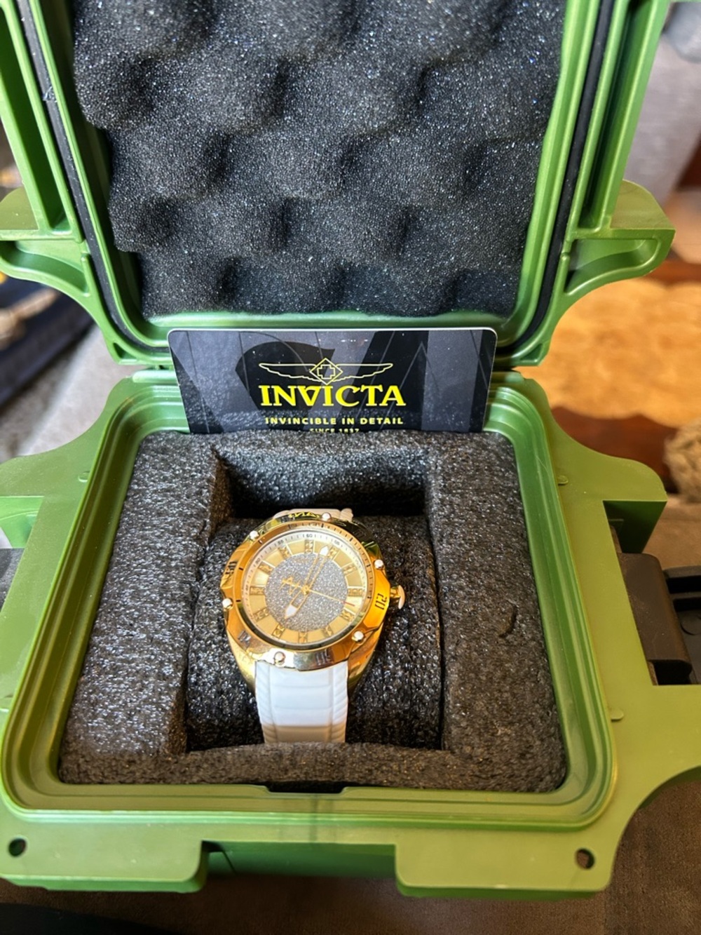 Invicta Women's Gold-Tone Watch with White Strap